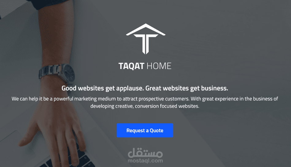 Taqat Home Landing Page