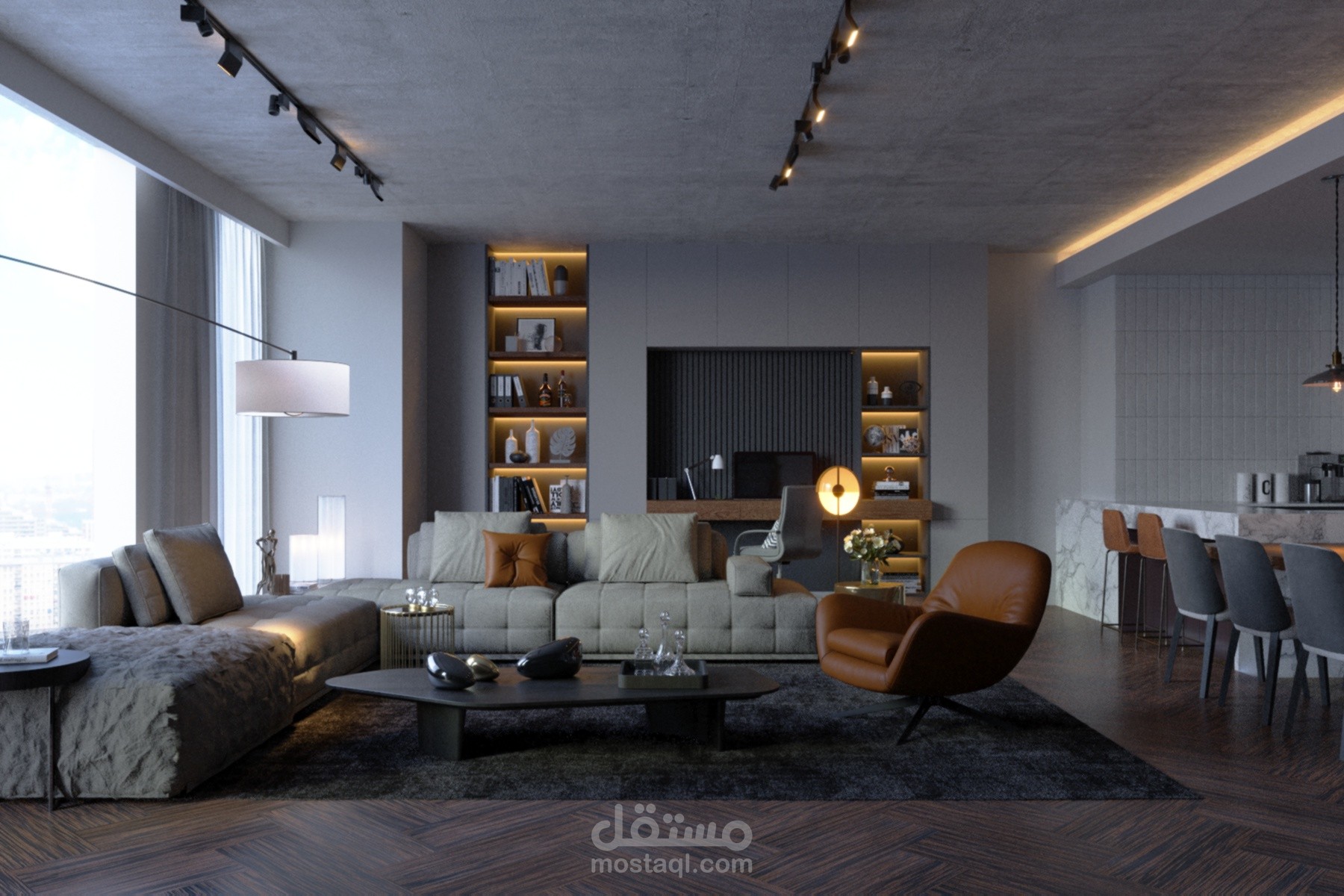 تصميم غرفة معيشة باستخدام برنامج 3Ds MAX