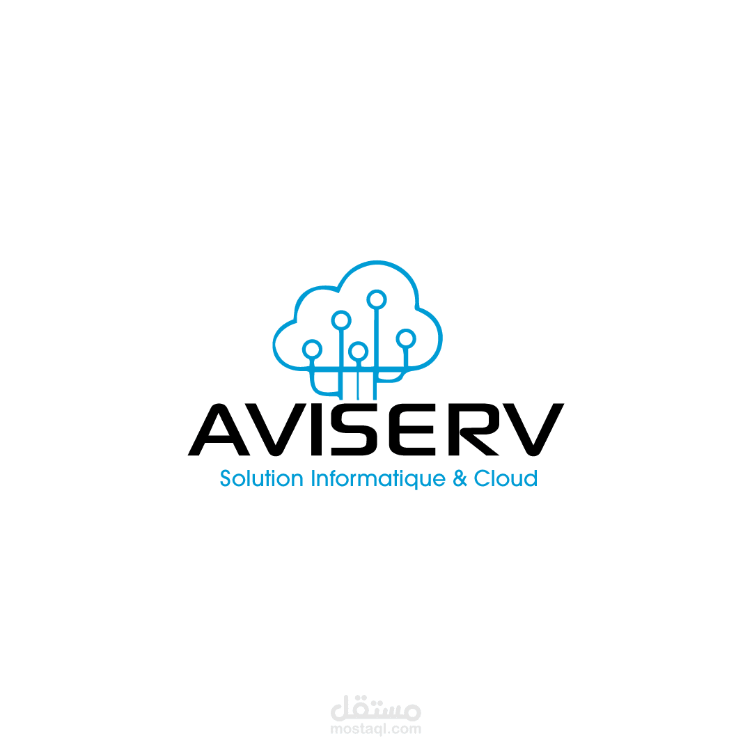 شعار لشركة AVISERV مختصة بالإعلام الآلي والخدمات السحابية