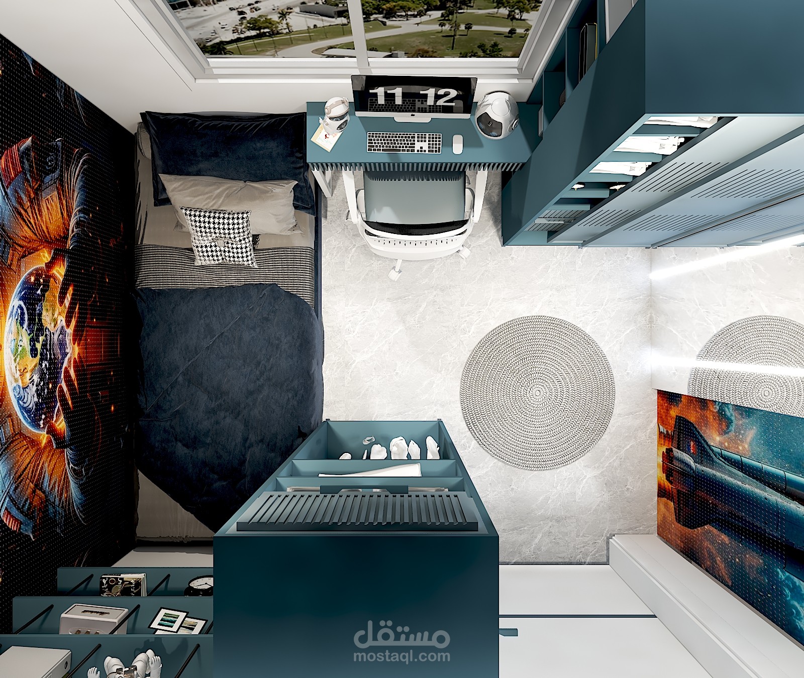 تصميم غرفة نوم واستغلال المساحات بأنسب الطرق