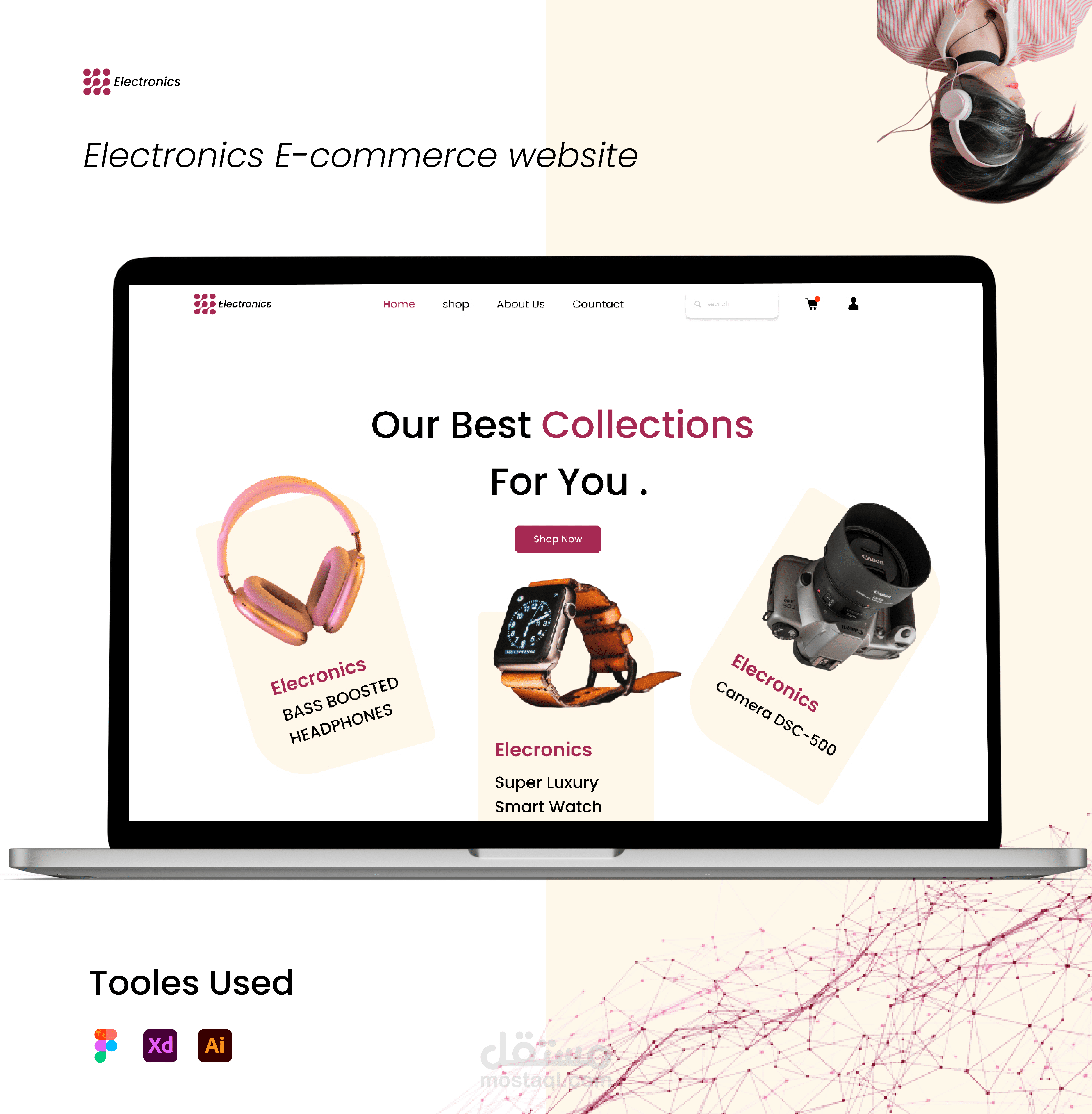 موقع إلكتروني Electronics E-commerce website
