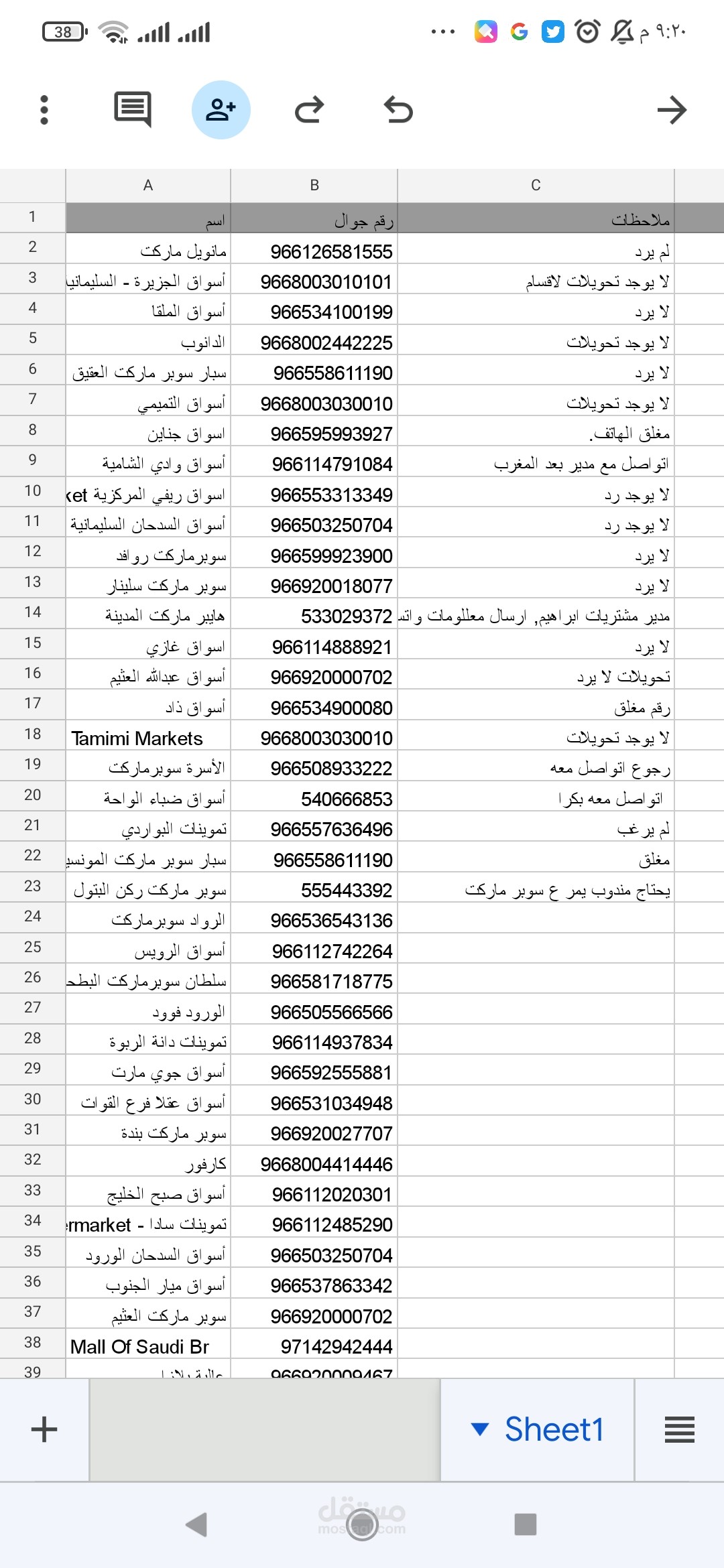 معلومات عن العملاء