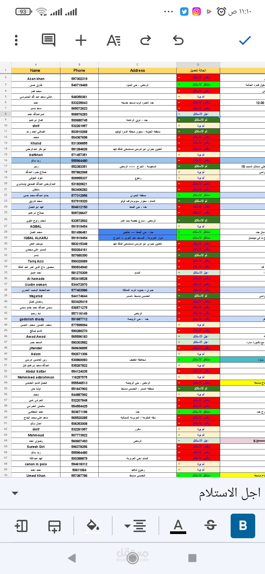 اكسل الإدارة المهام مدير المبيعات