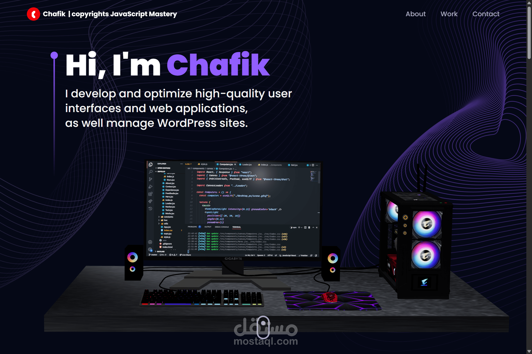 A 3D Developer Portfolio ( Project Improve  ) ( front end )