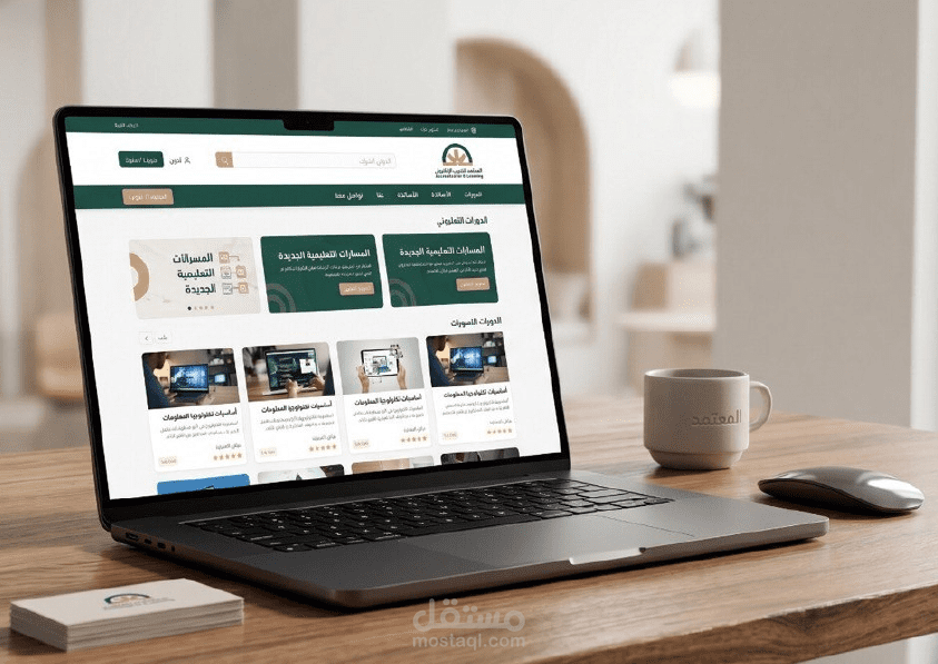 تصميم الهوية البصرية - منصة المعتمد للتدريب الإلكتروني (Visual Identity Design - Al-Moatamad EdTech Platform)