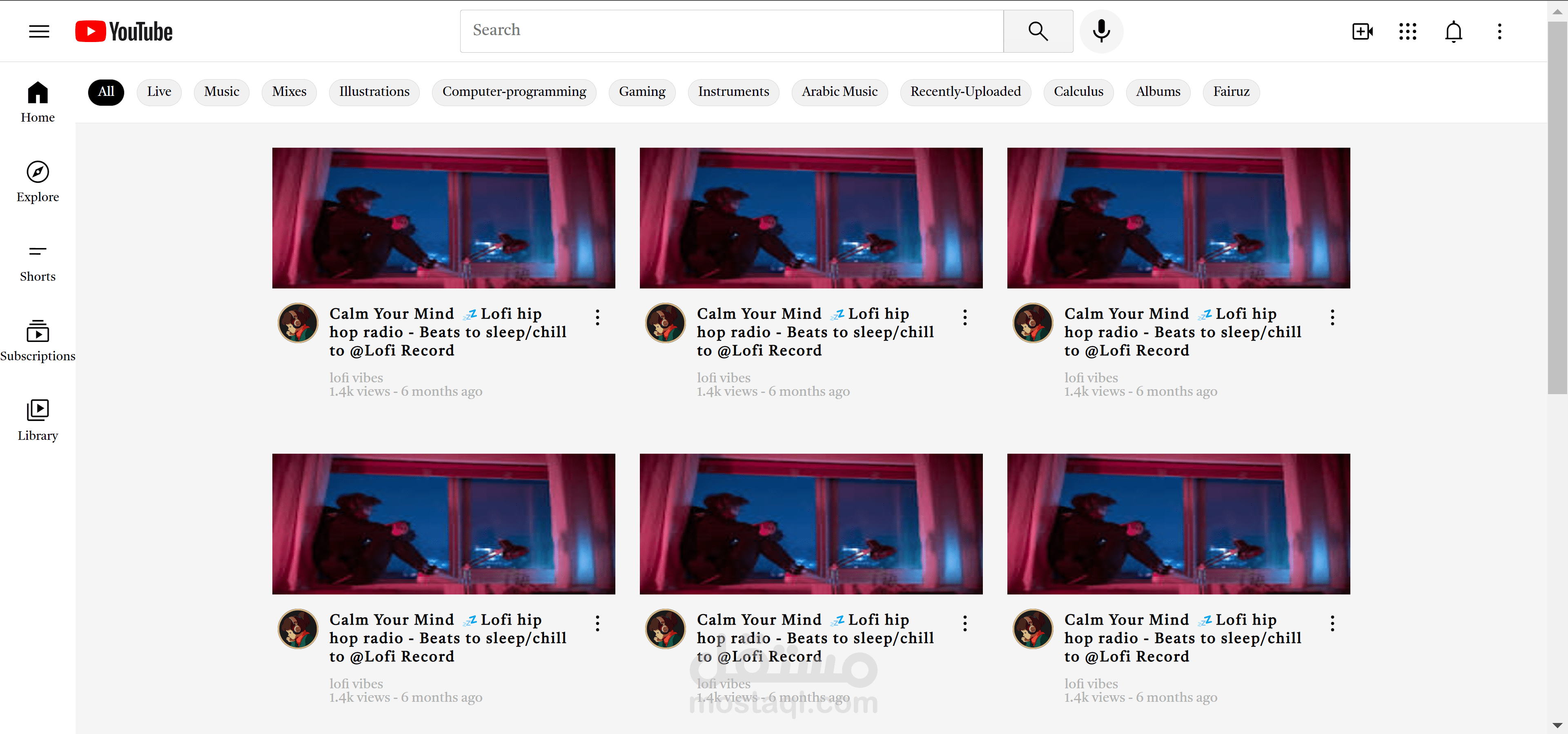 Youtube dublicate homepage