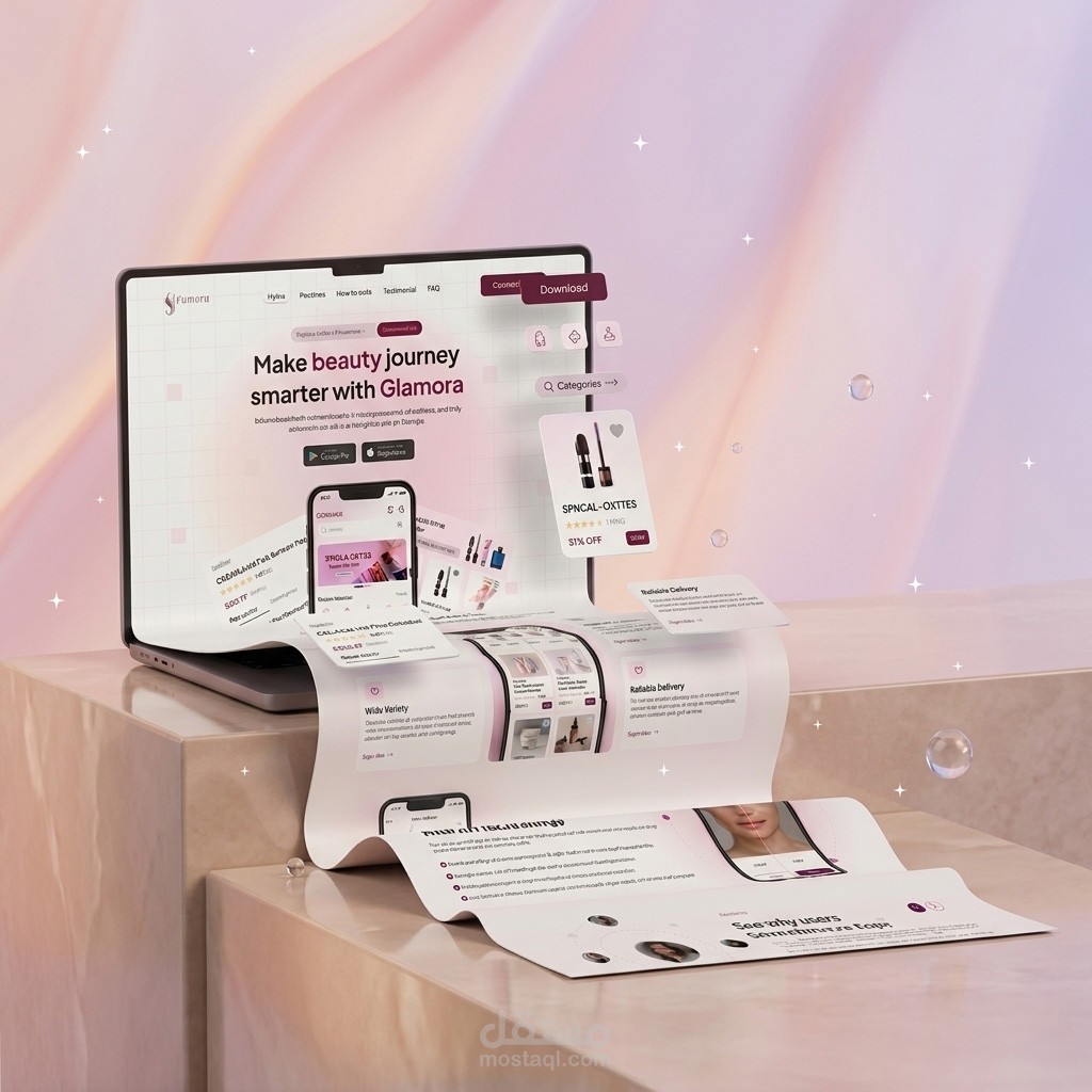 Glamora|E-Commerce Beauty and Cosmetic App Landing Page