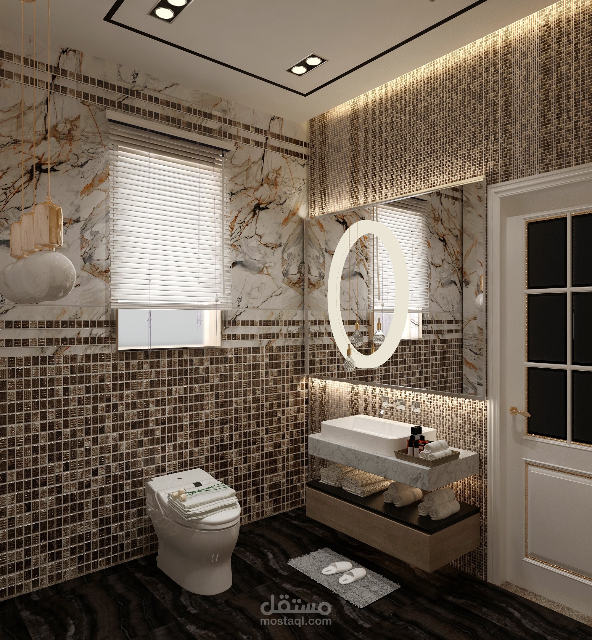 تصميم داخلى لحمام رءيسى