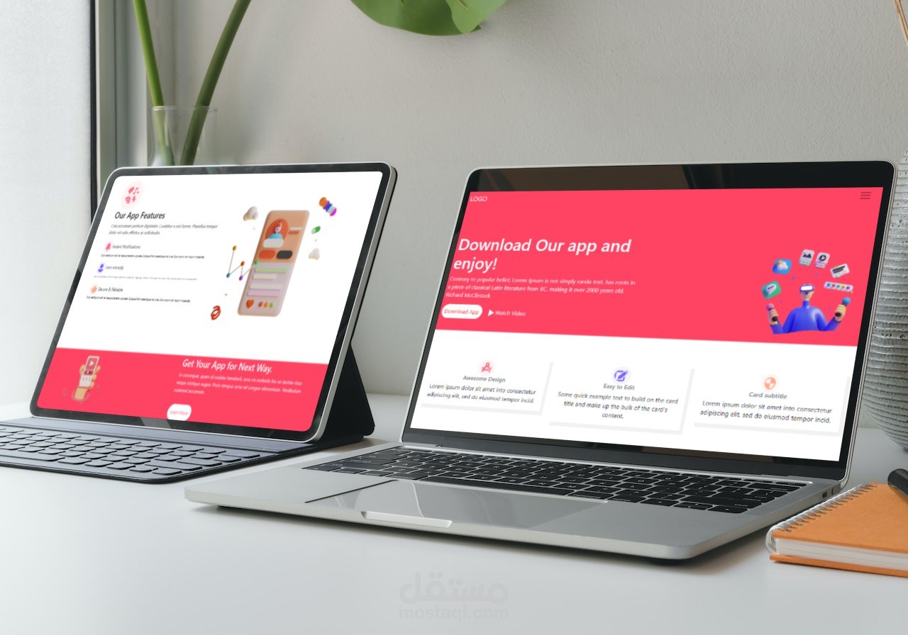 تصميم صفحة هبوط لموقع LOGO