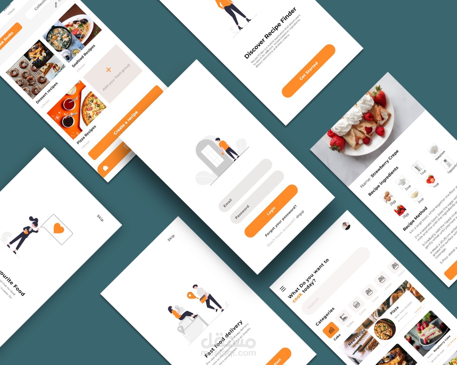 تصميم واجهات تجربة المستخدم لتطبيق خاص بوصفات الطعام