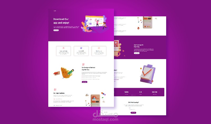 صفحة هبوط متجاوبة مع جميع الشاشات