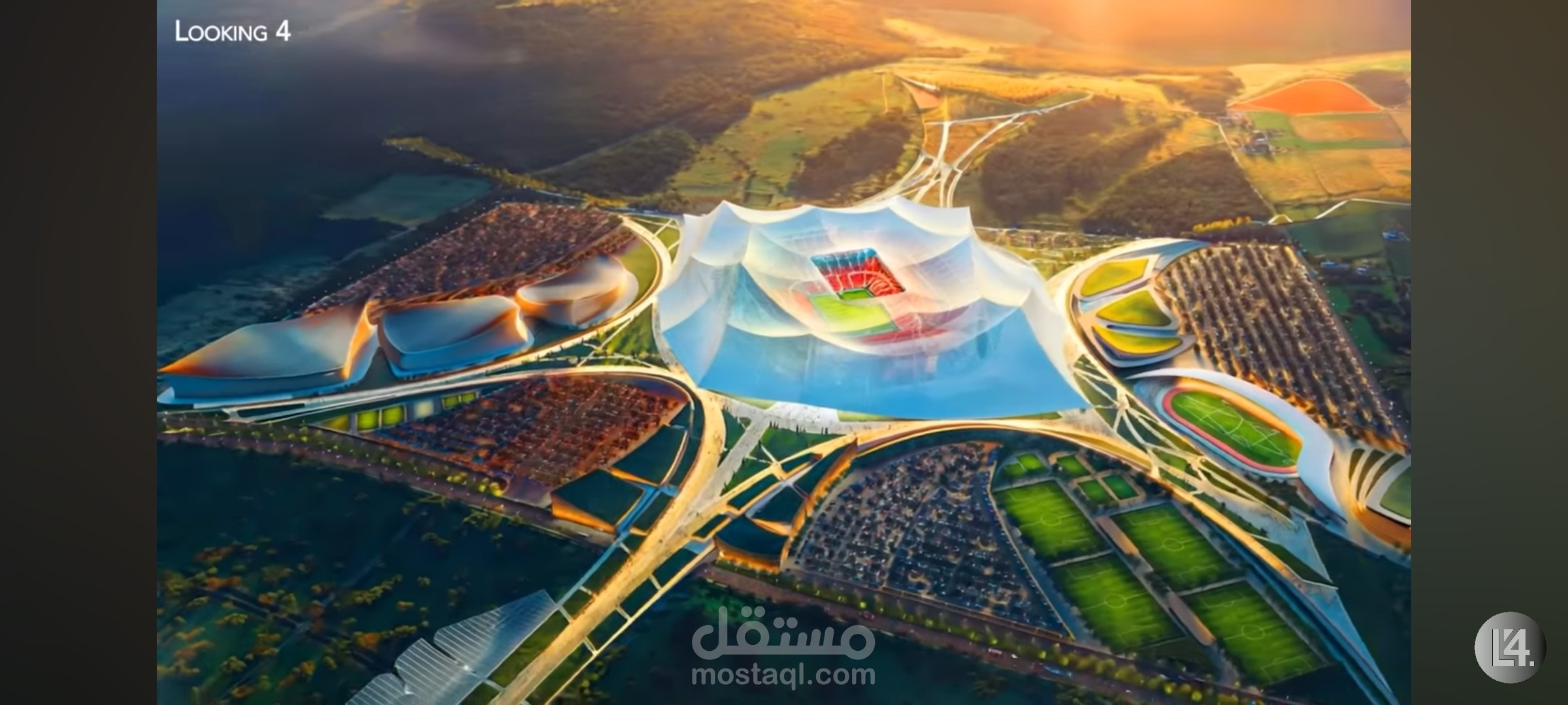 تعليق صوتي مقطع وثائقي مشاريع عملاقة : أكبر الملاعب قيد الإنشاء على قناة looking 4