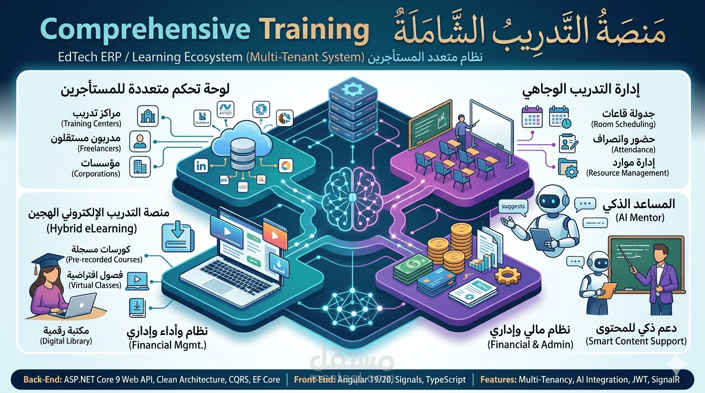 المنصة الشاملة لإدارة التدريب (EdTech ERP) - نظام ذكي لإدارة المؤسسات التدريبية والتعليم الهجين.
