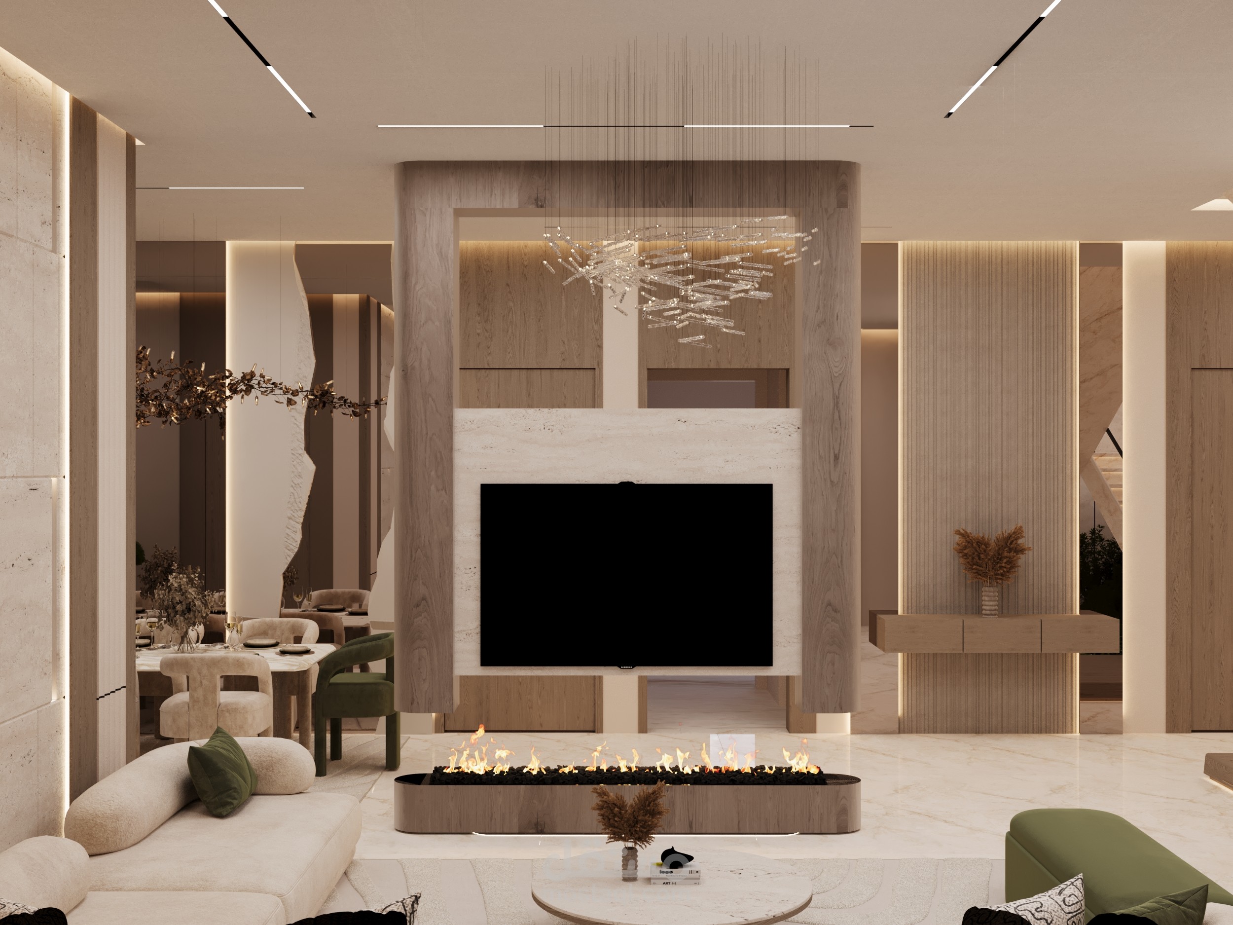 Modern Living & Dining Area