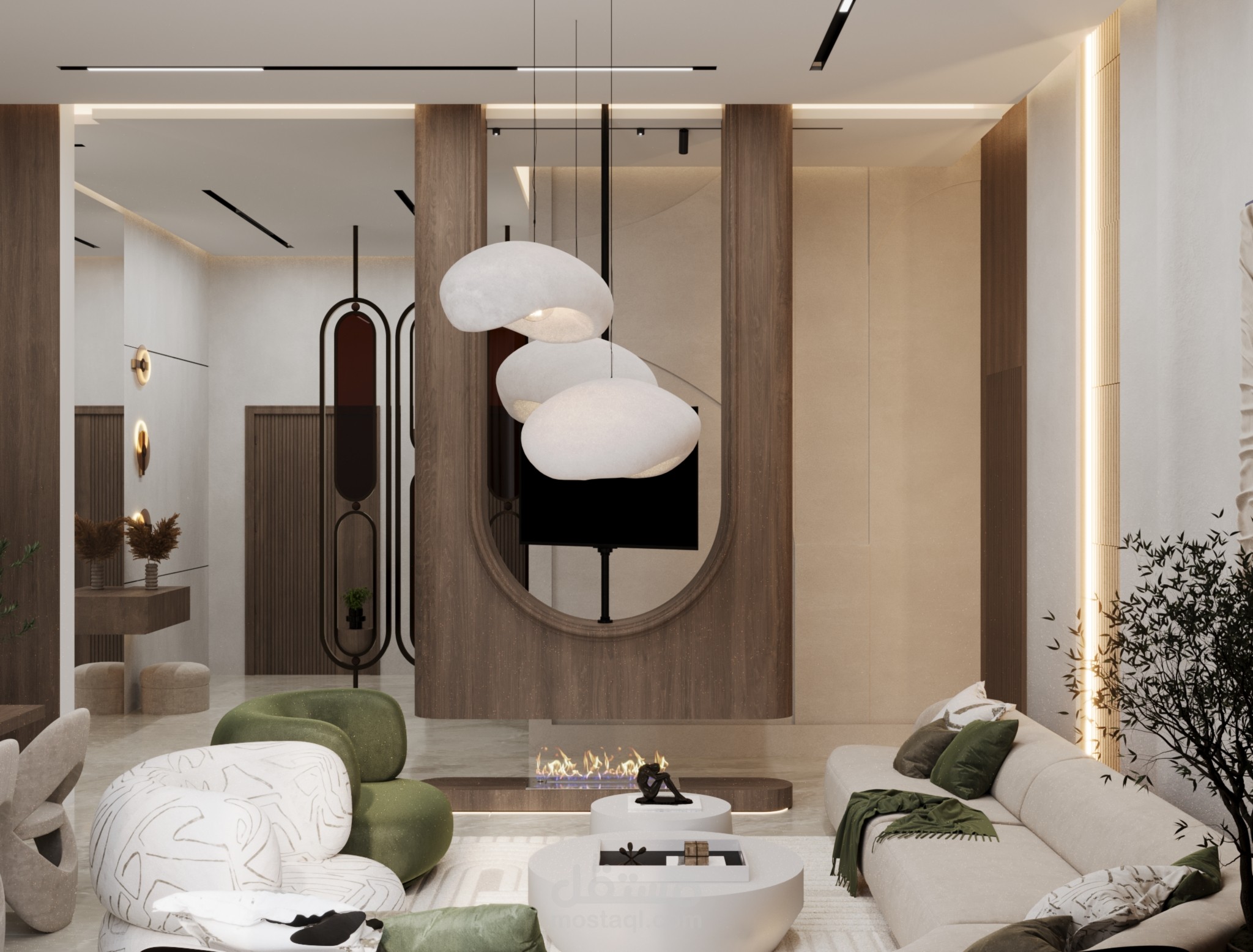 Modern Living & Dining Area