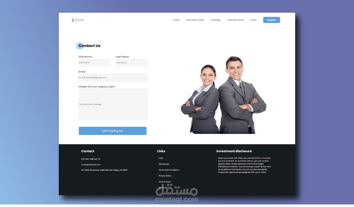 (Home Page)تصميم واجهة أمامية