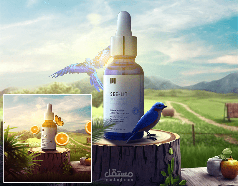 تصميمات دمج لـ براند منتجات تجميل