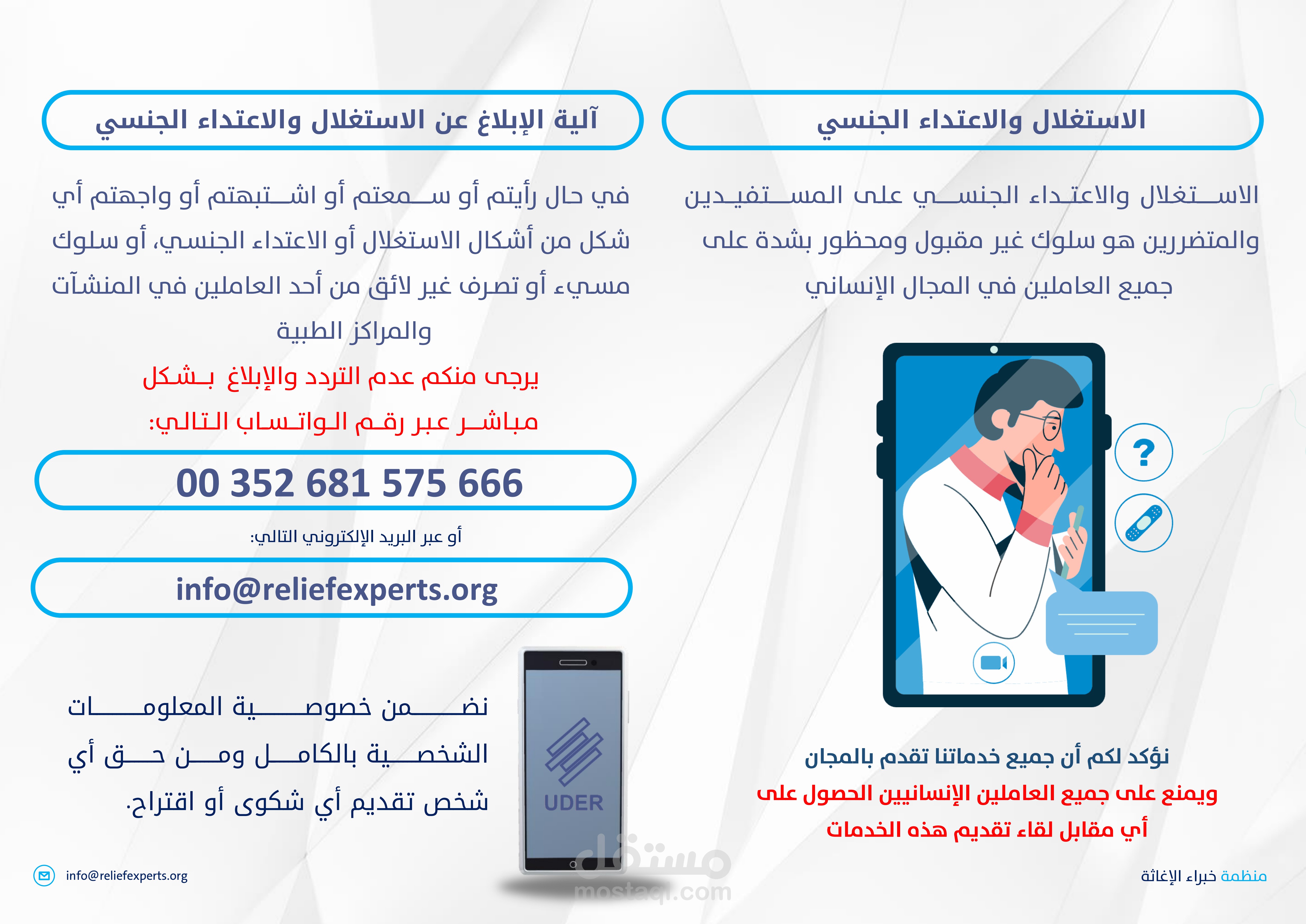 بوستر آلية تقديم شكوى على الاستغلال والاعتداء الجنسي