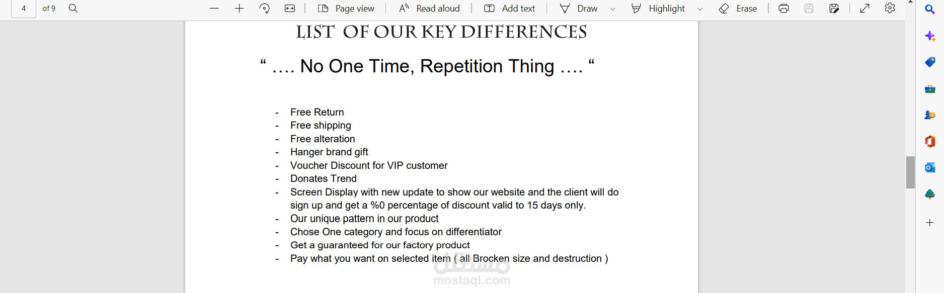 بعد عمل ال market research وتحديد ال USP ,