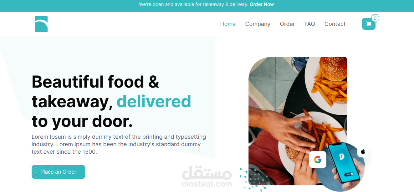برمجة وتصميم موقع ويب - Foods-Store