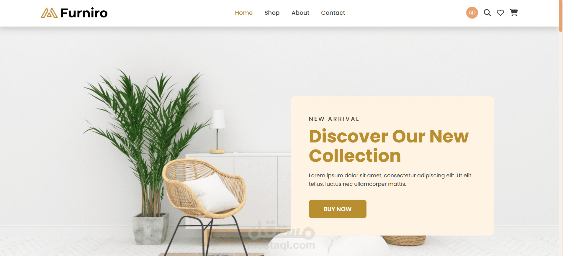 برمجة وتصميم موقع ويب متجر الكتروني - ‏‏‏‏ E-Commerce_Funiro