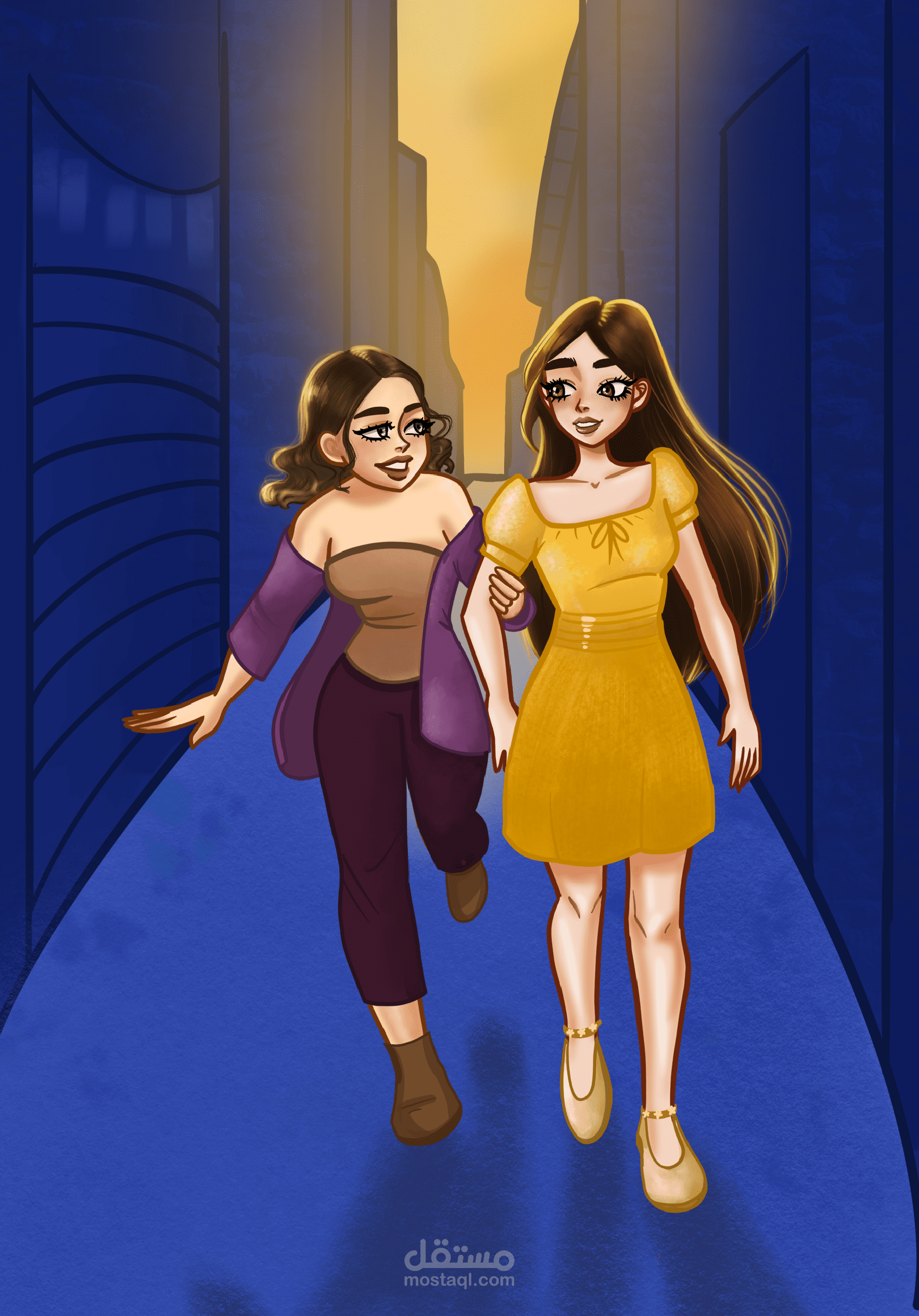 مشهد فتاتين من قصة