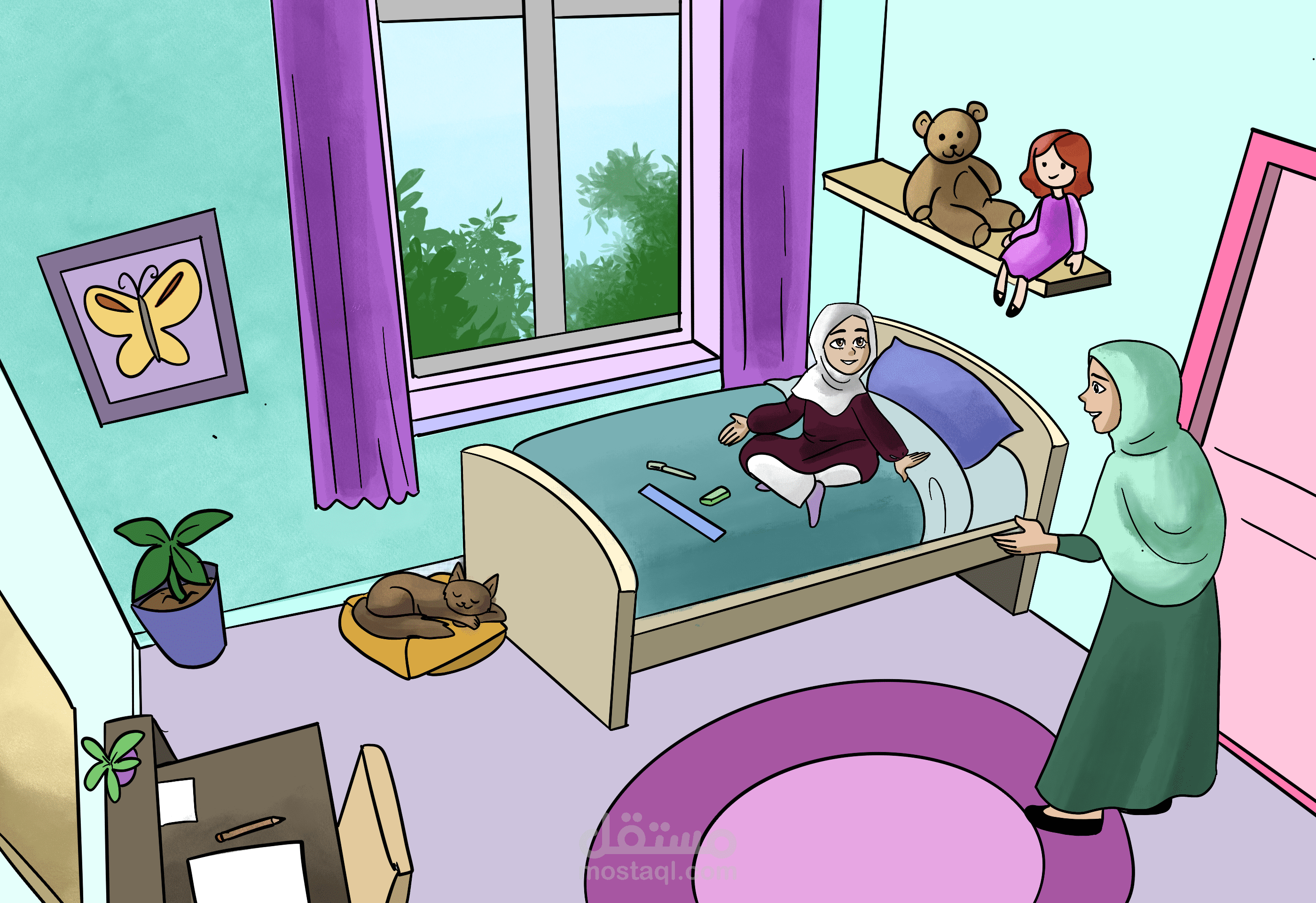 مشاهد كرتونية لكتاب تعليمي