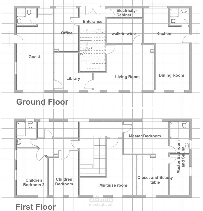 إعادة تصميم مساقط منزل انطلاقاً من مساقط قديمة