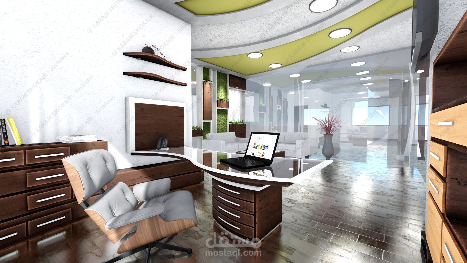تصميم داخلي لمكتب إداري لشركة إندومي نيجيريا
