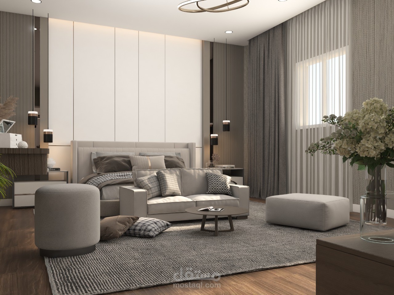 تصاميم ثري دي لغرف نوم و معيشة