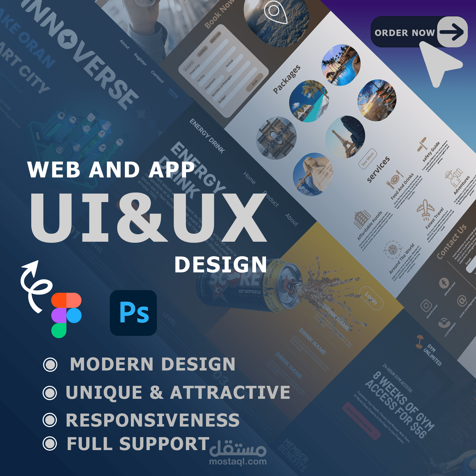 web and app ui/ux design | مستقل