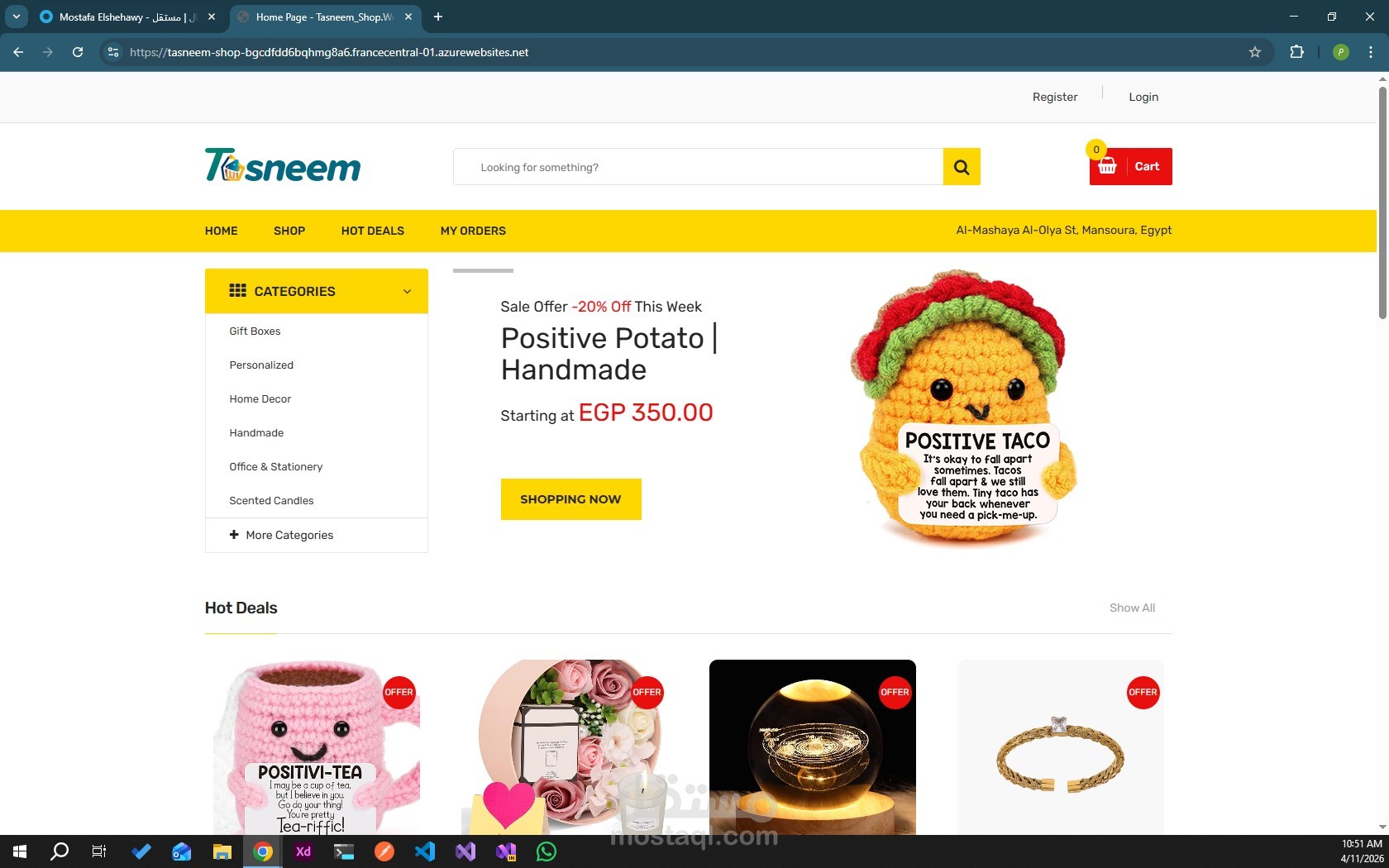 تطوير متجر إلكتروني متكامل (Tasneem Shop) باستخدام ASP.NET Core MVC وبنية N-Tier