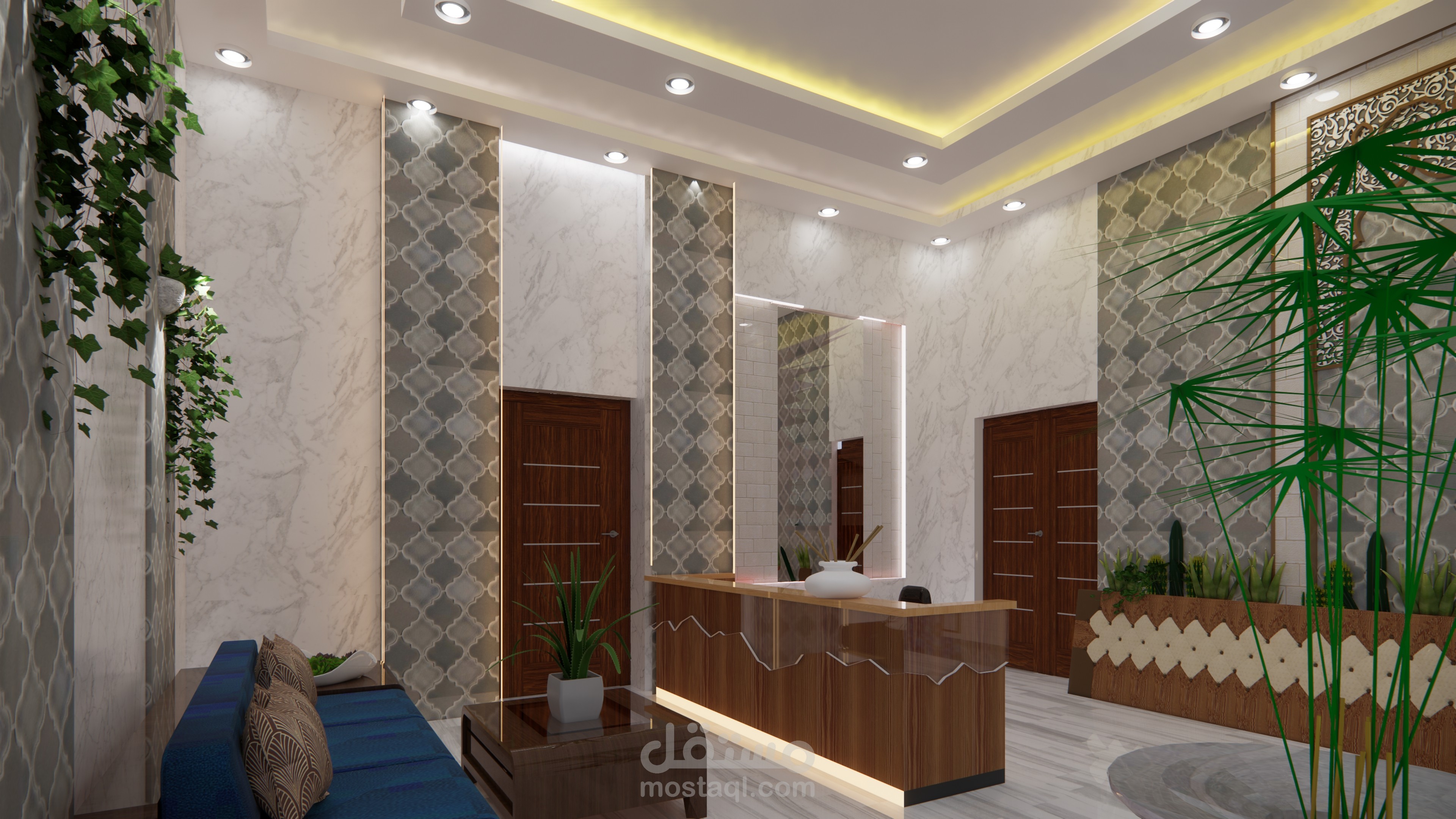 تصميم ريسبشن لحمام مغربي