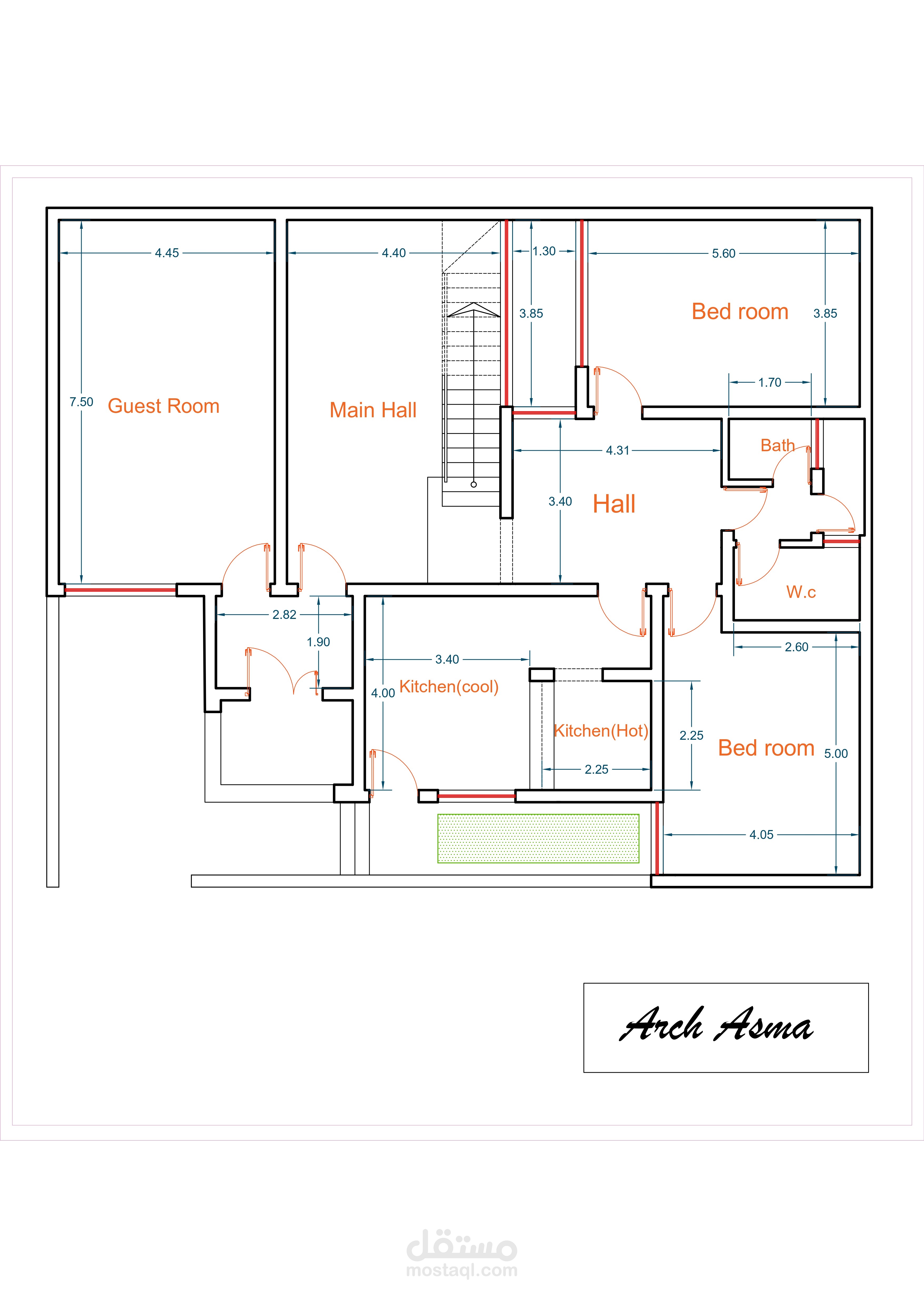 تصميم مخطط منزل من طابق واحد ف العراق