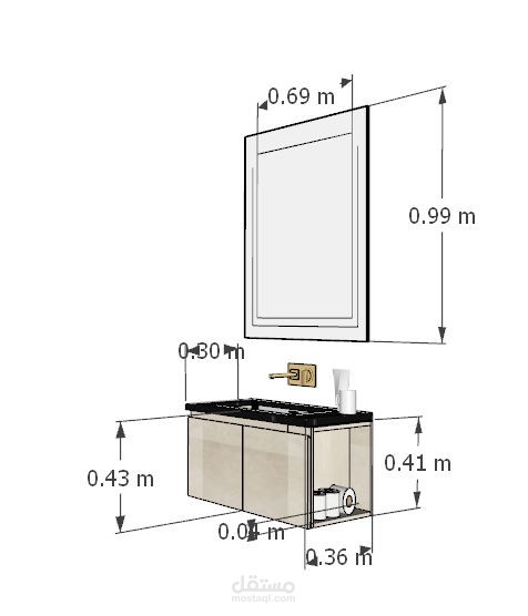 تصميم قطع اثاث بالابعاد