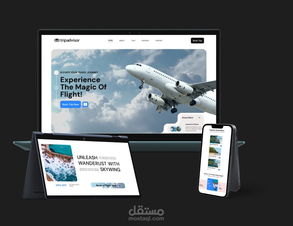 Travel website UX UI