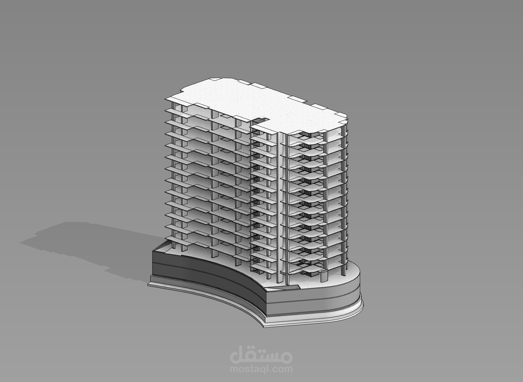 تصميم نموذج لبناء سكني عبر برنامج الريفيت