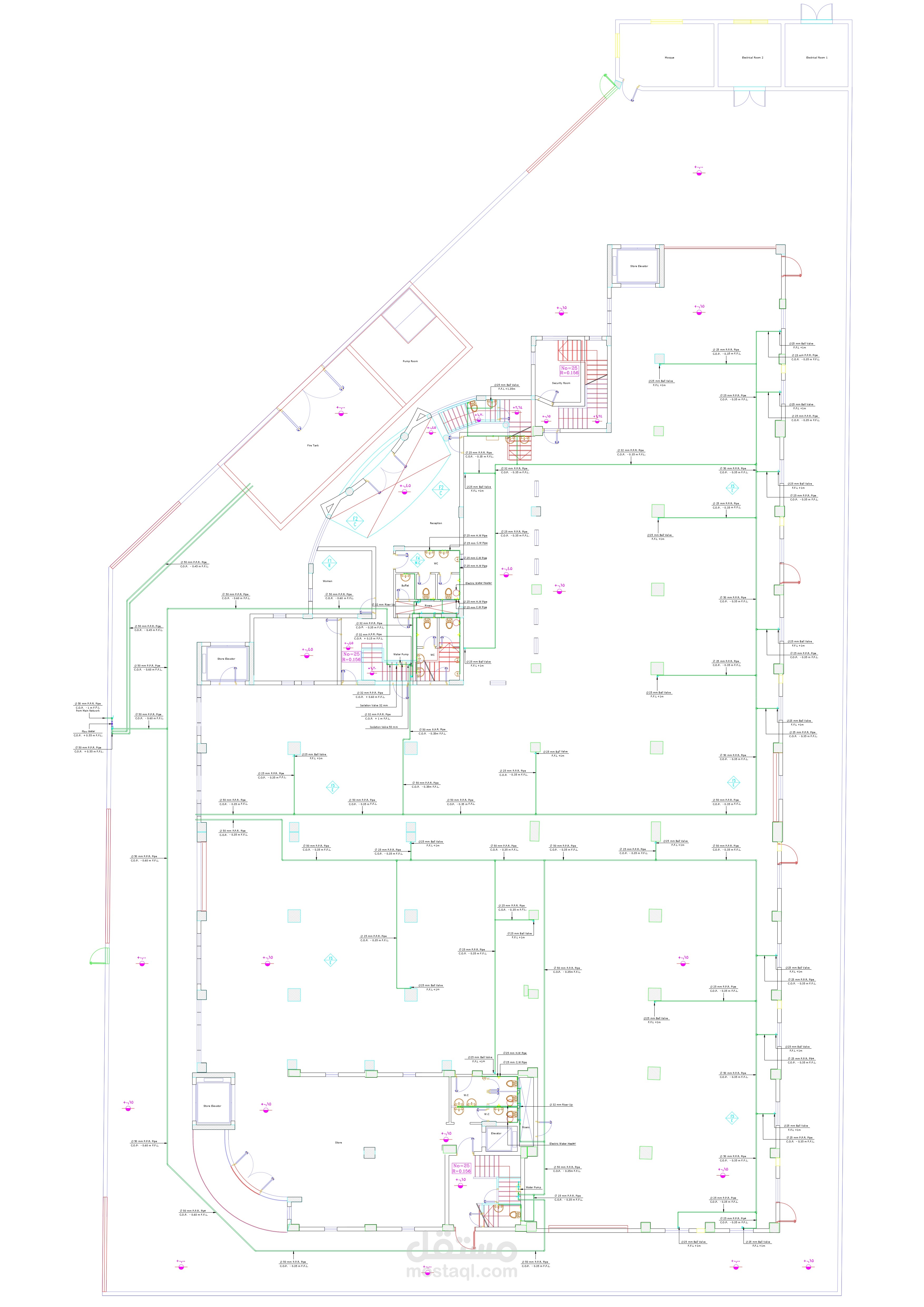 As-Built متكامل لمصنع مكون من دورين