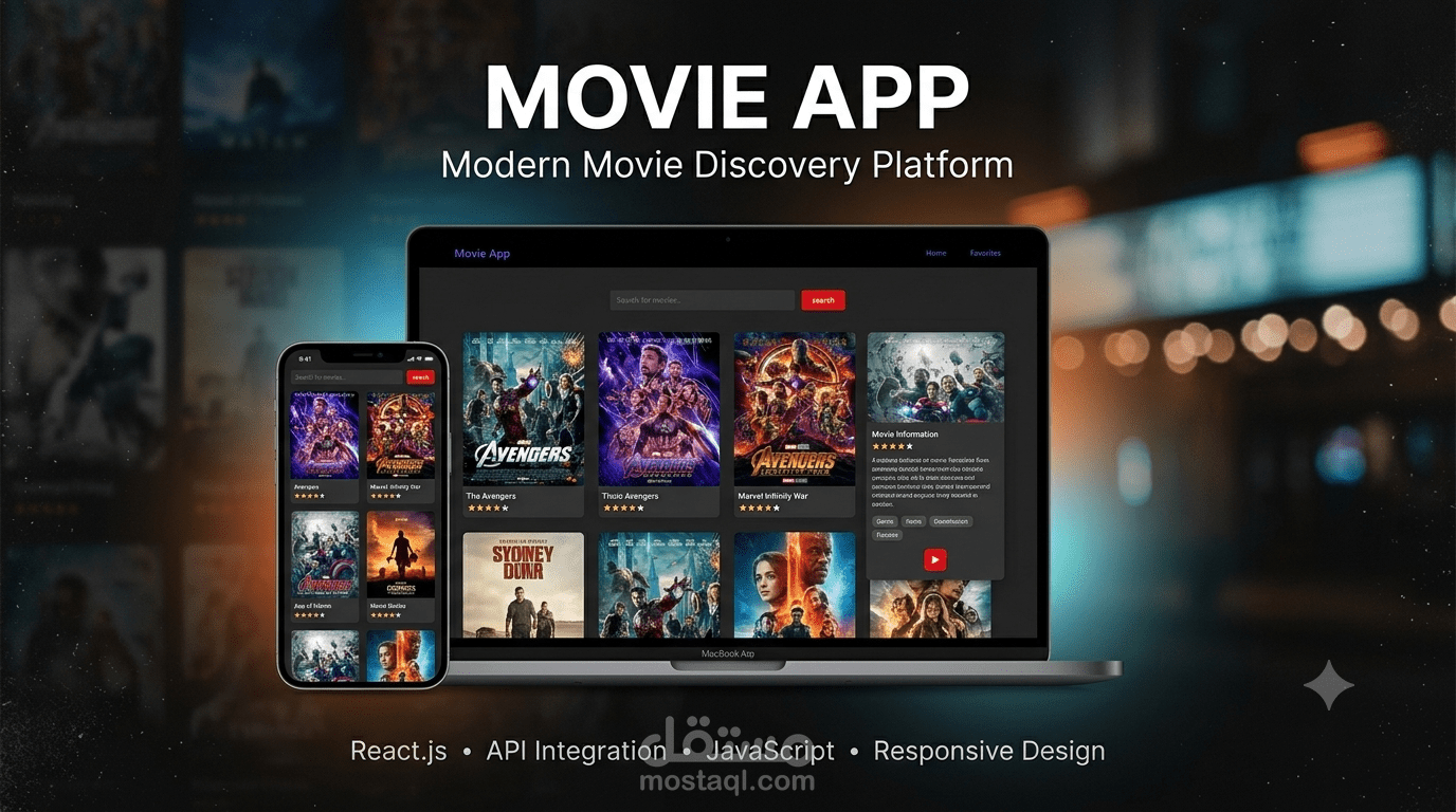 Movie App – تطبيق ويب لاستكشاف الأفلام باستخدام API