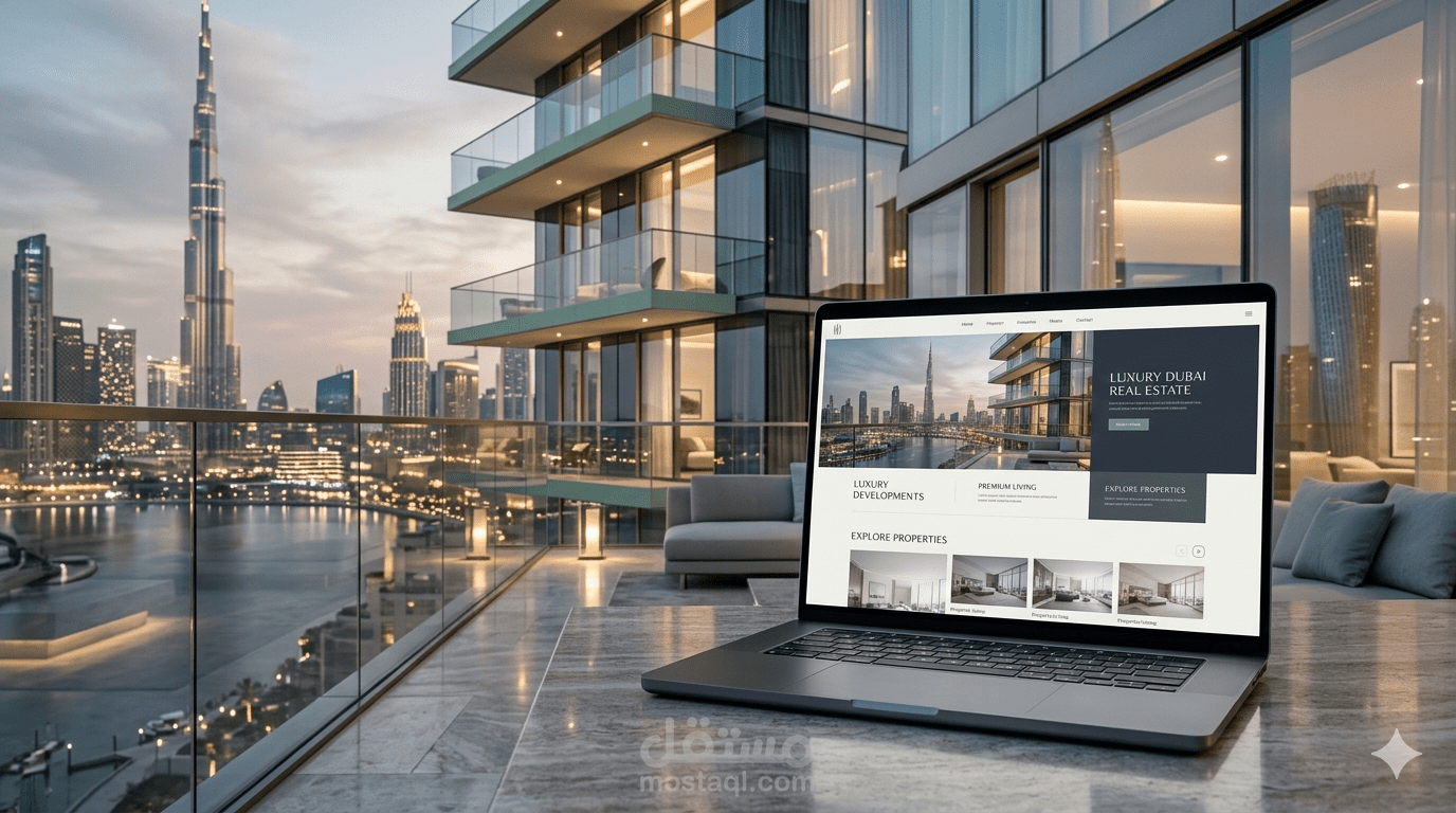 موقع عقاري فاخر لعرض العقارات والاستثمار في دبي
