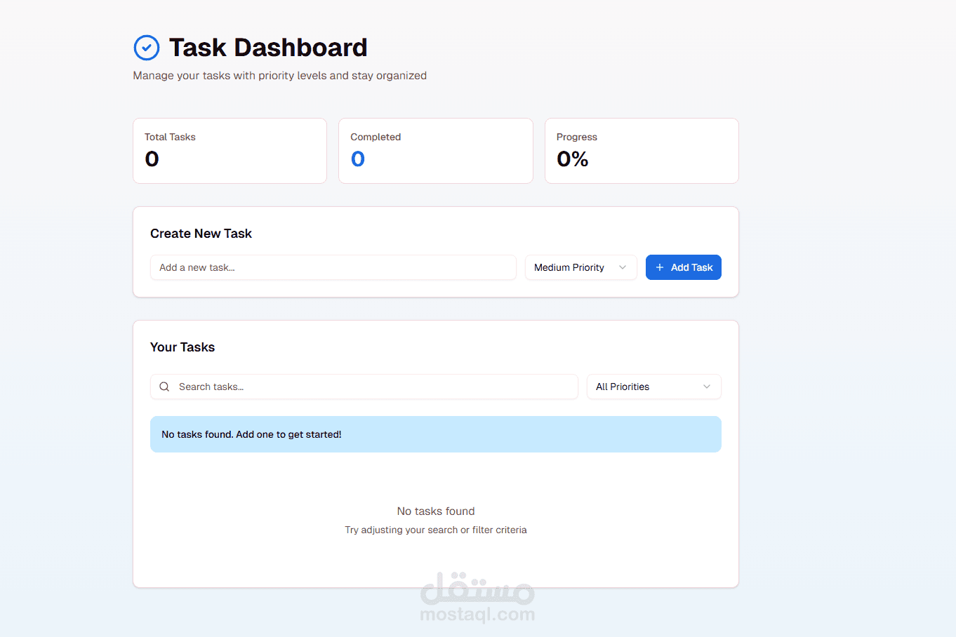 اختبار ضمان الجودة الشامل لمنصة إدارة مهام (Task Management QA)
