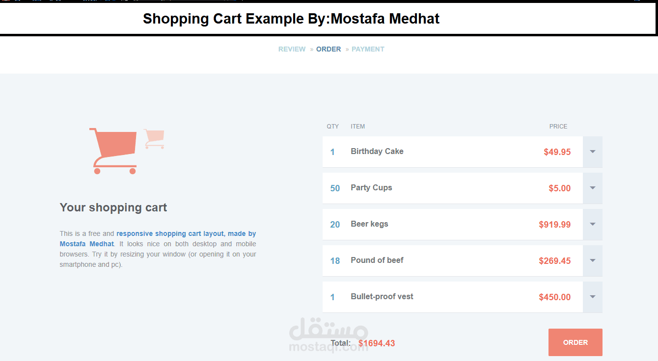 Simple Shopping Cart | مستقل