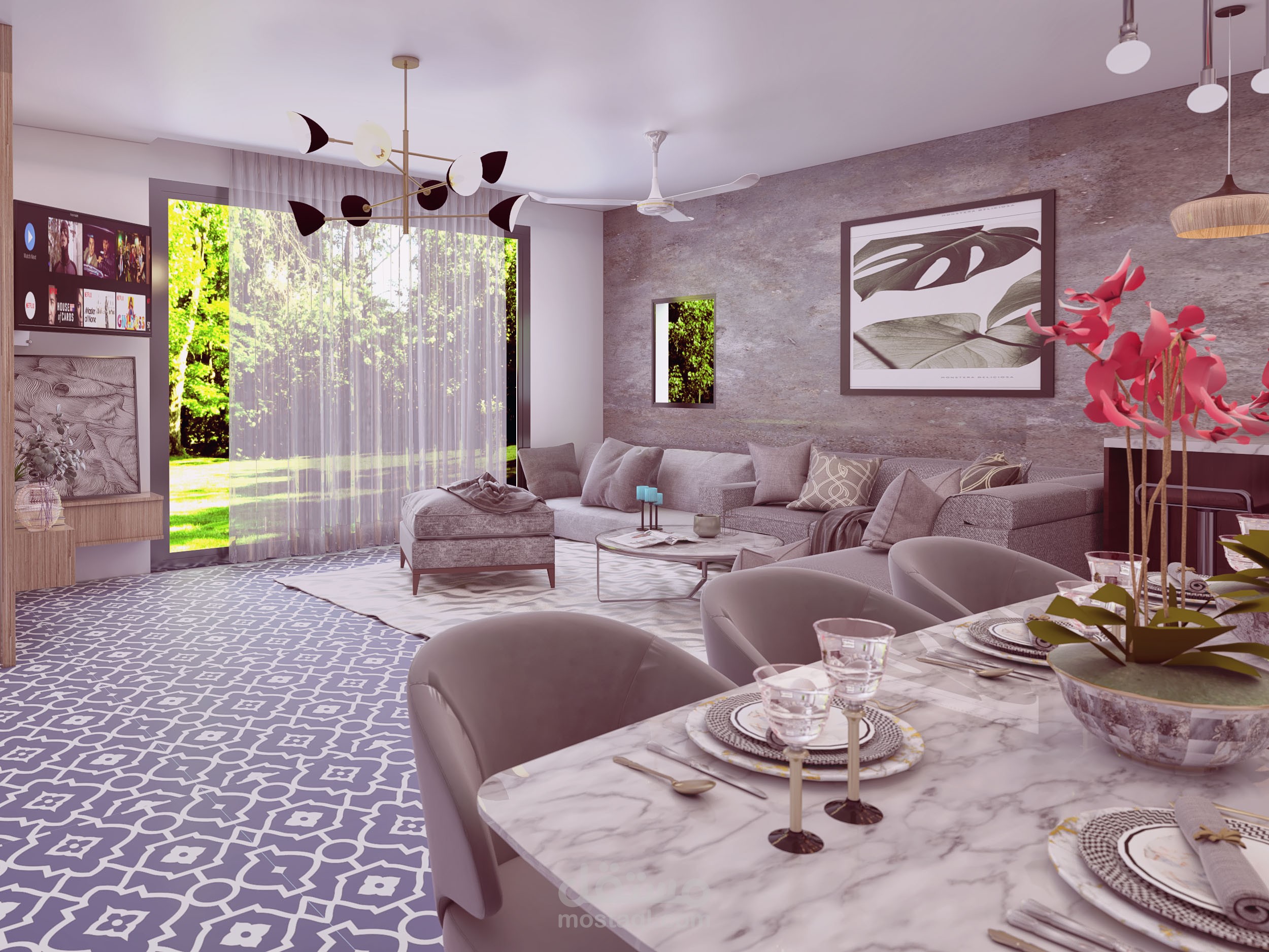 صالة + غرفة نوم ولد + مجلس رجال