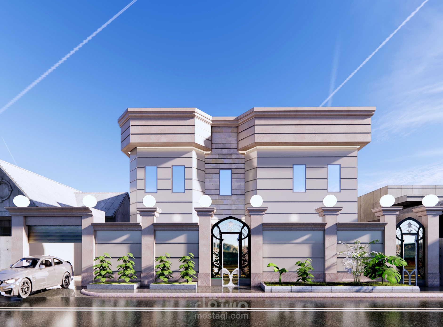 تصميم واجهة نيوكلاسيك مع توضيح فيديو بسيط