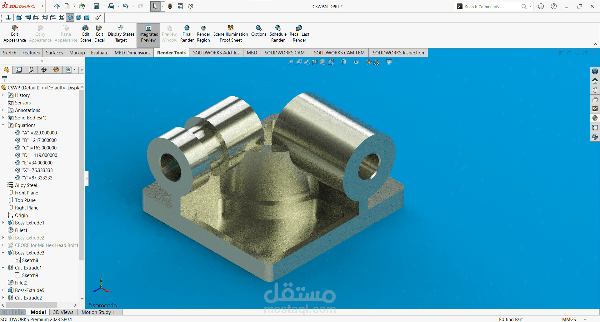 ٍSOLIDWORKS Part Exam