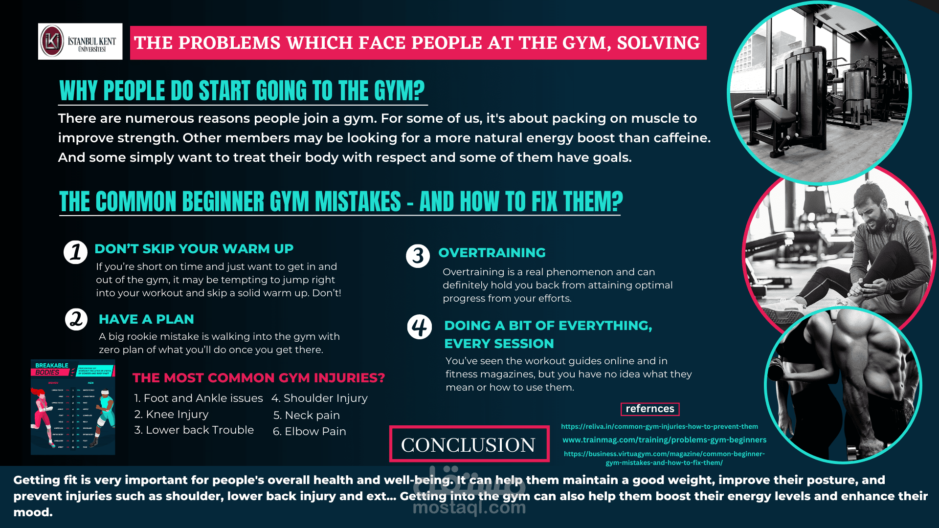 عرض تقديمي للمشاكل التي تواجه المبتدأين في النادي ارياضي