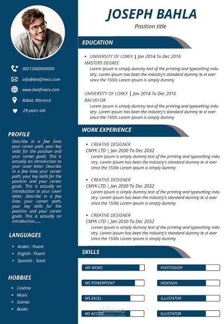 عمل  CV