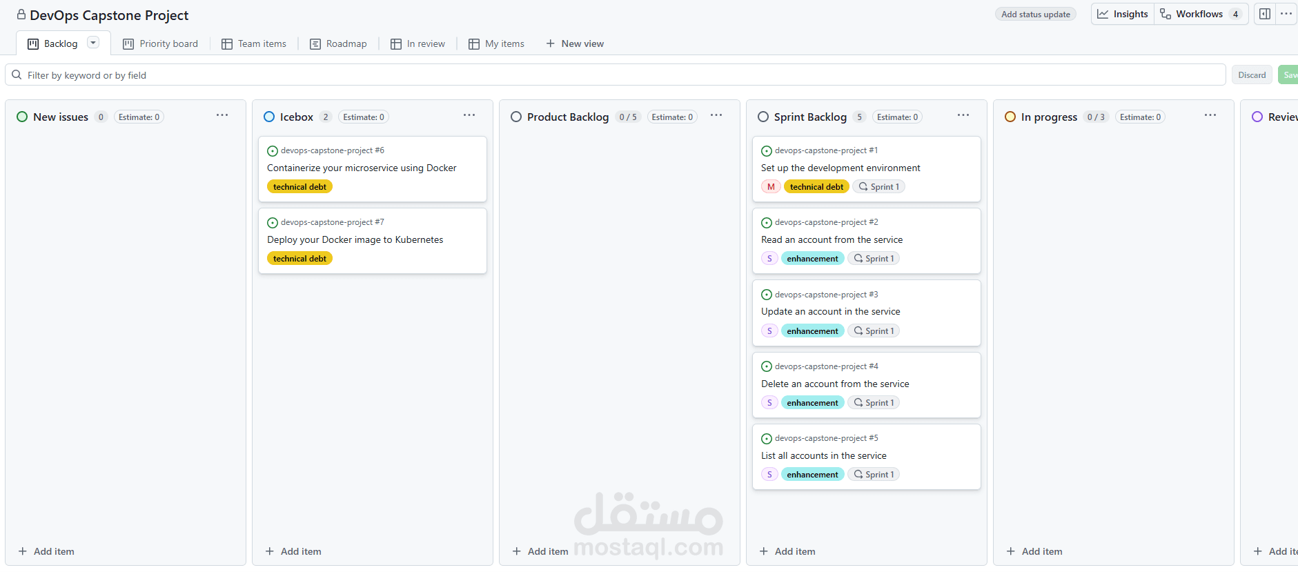 تنظيم وإدارة مهام التطوير باستخدام GitHub Projects (منهجية Agile)