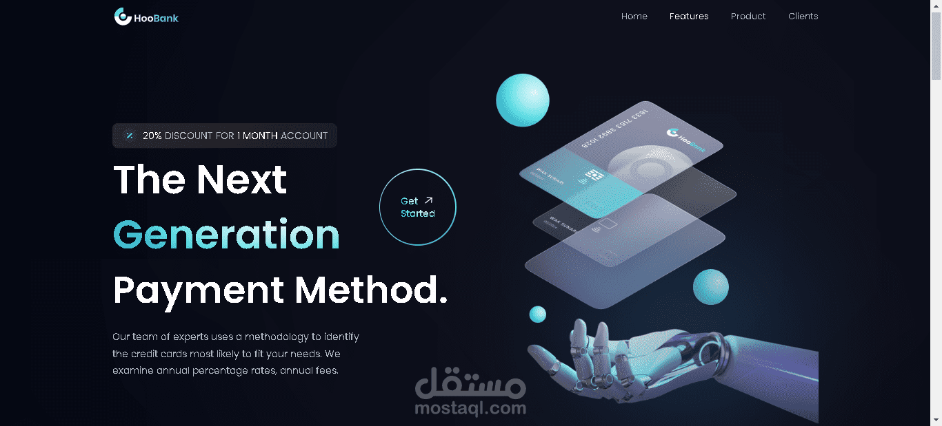 bank landing page