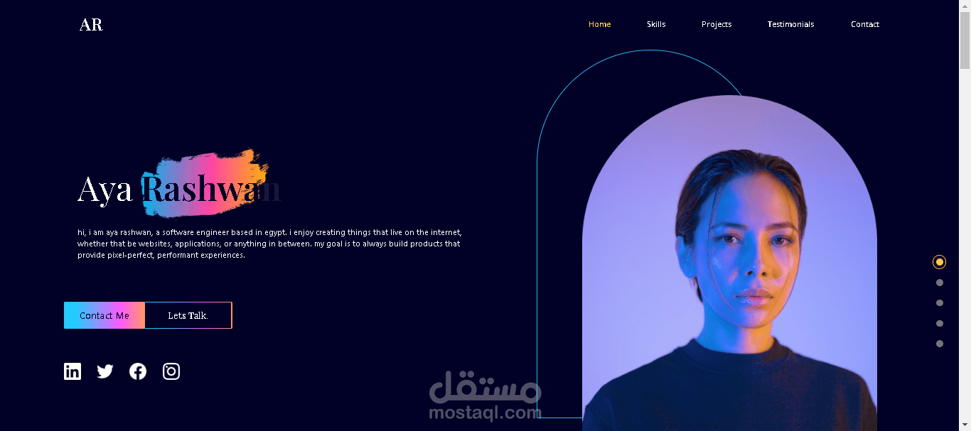 Aya React18 + Figma Designer Portoflio
